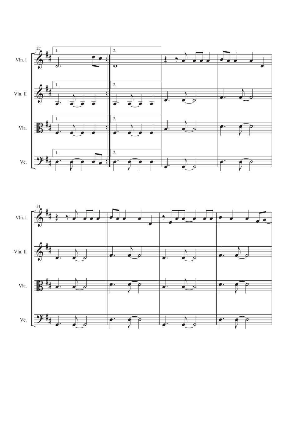 Fields Of Gold Fields Of Gold String Quartet scores gallery preview page 4