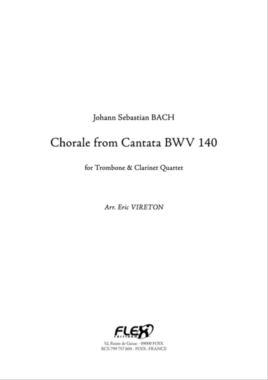 Chorale from Cantata BWV 140 Clarinet Quartet scores gallery preview page 1