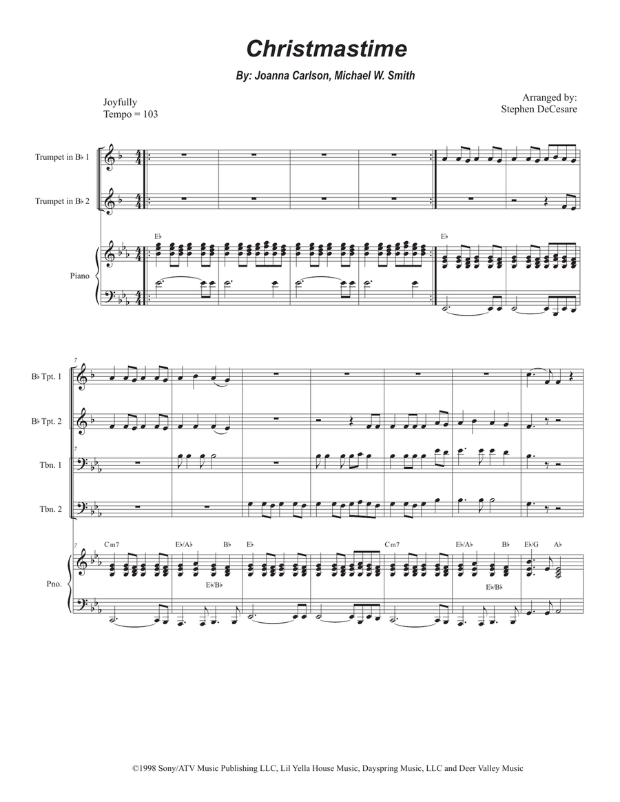 Christmastime Brass Ensemble scores gallery preview page 1