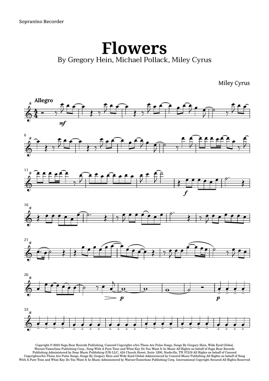 Flowers Recorder scores gallery preview page 5