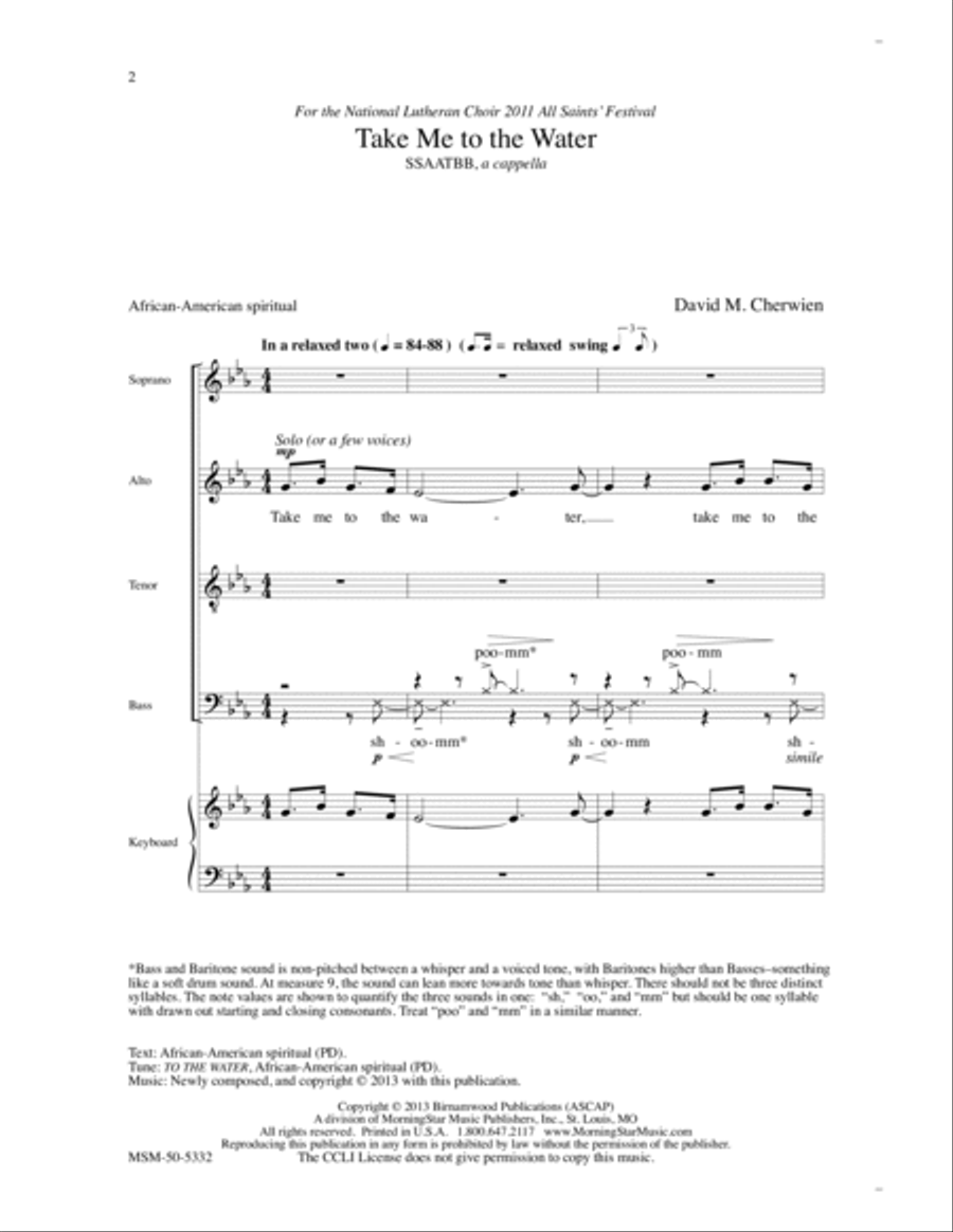 Take Me to the Water Divisi scores gallery preview page 2