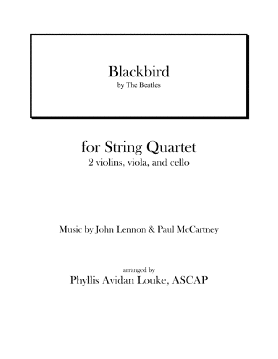 Blackbird String Quartet scores gallery preview page 1