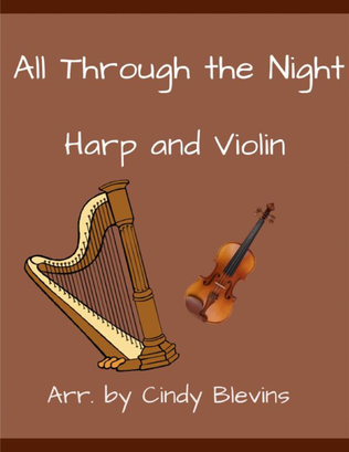 Book cover for All Through the Night, for Harp and Violin