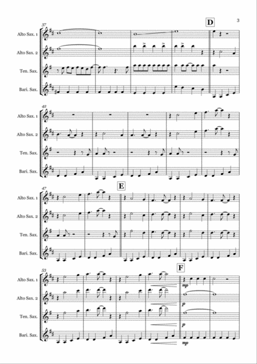 Everybody Needs Somebody To Love Saxophone Quartet scores gallery preview page 3
