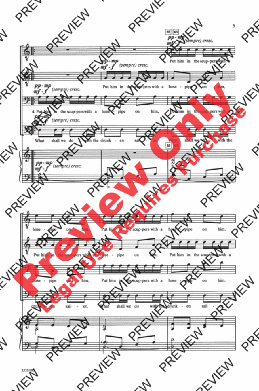 What Shall We Do with the Drunken Sailor TTBB scores gallery preview page 5