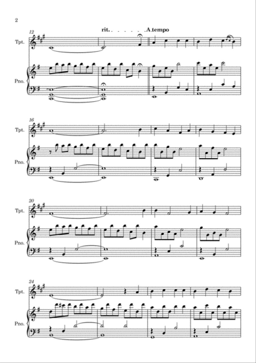 O Come, O Come Emmanuel O Come, O Come Emmanuel Trumpet Solo scores gallery preview page 2