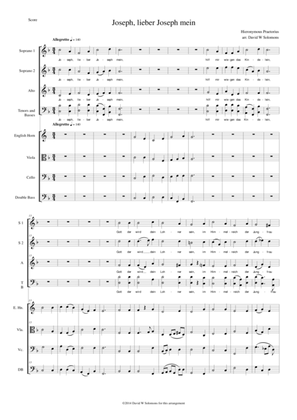 Josef, lieber Josef mein for choir and low instruments