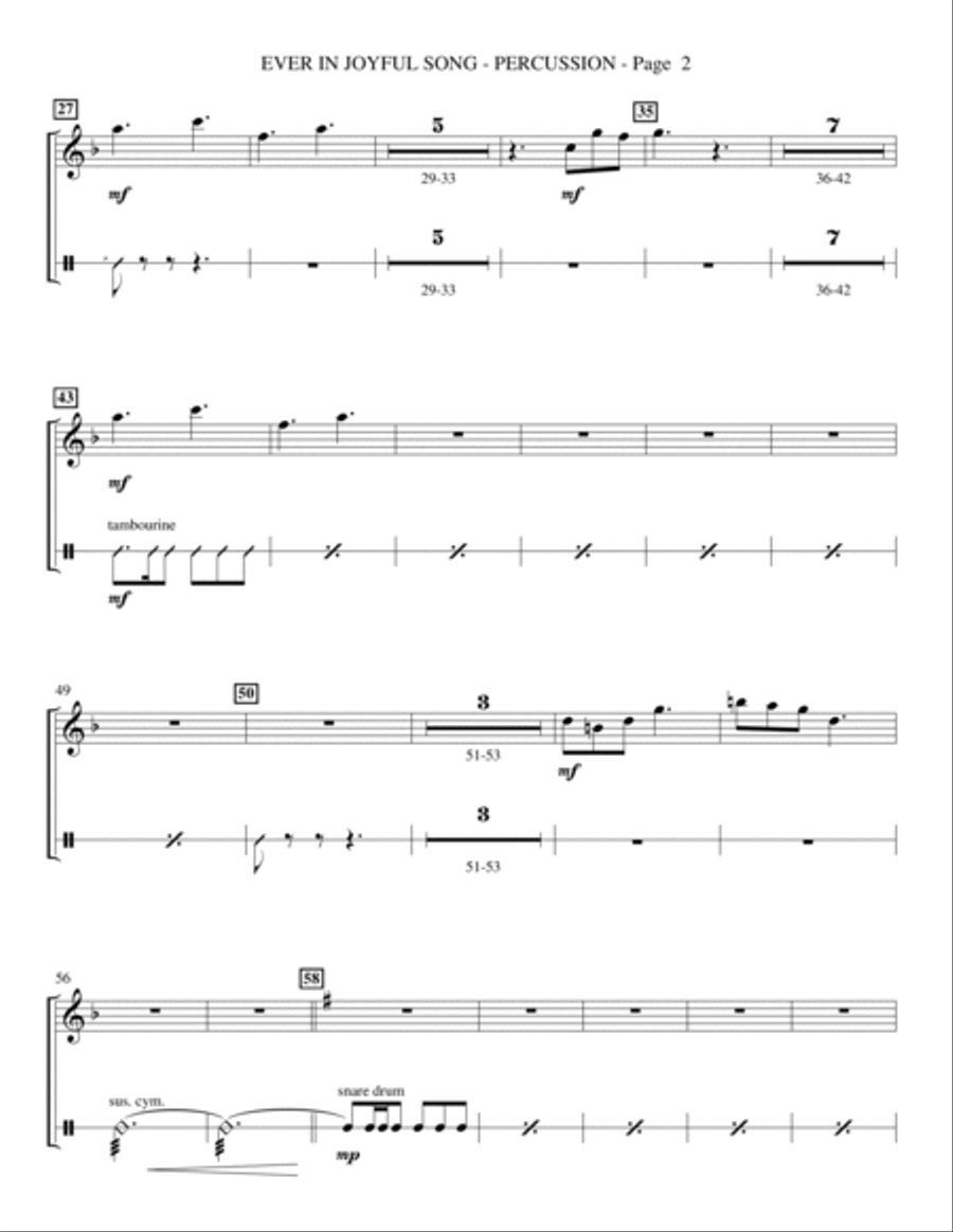 Ever In Joyful Song - Percussion 1 & 2 Choir scores gallery preview page 2