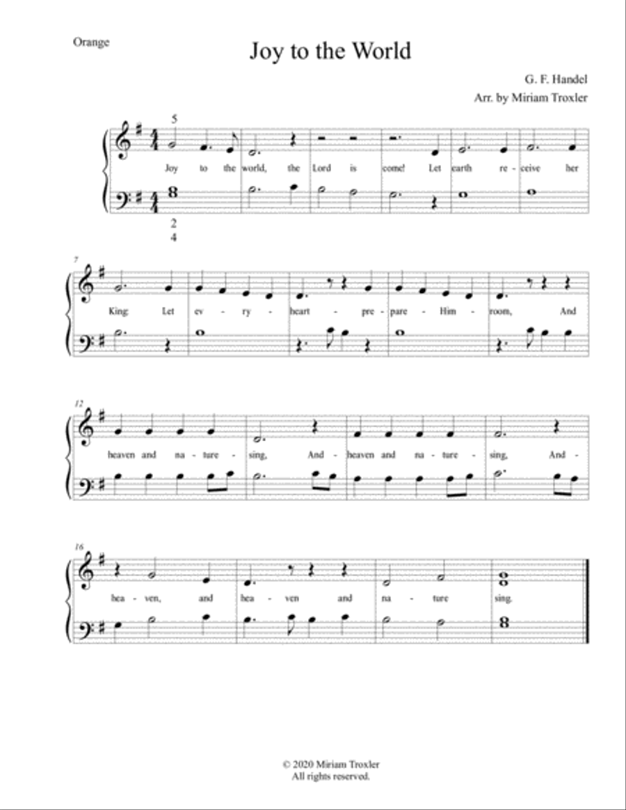 Traditional Christmas Carols for Piano: Orange Set Easy Piano scores gallery preview page 6