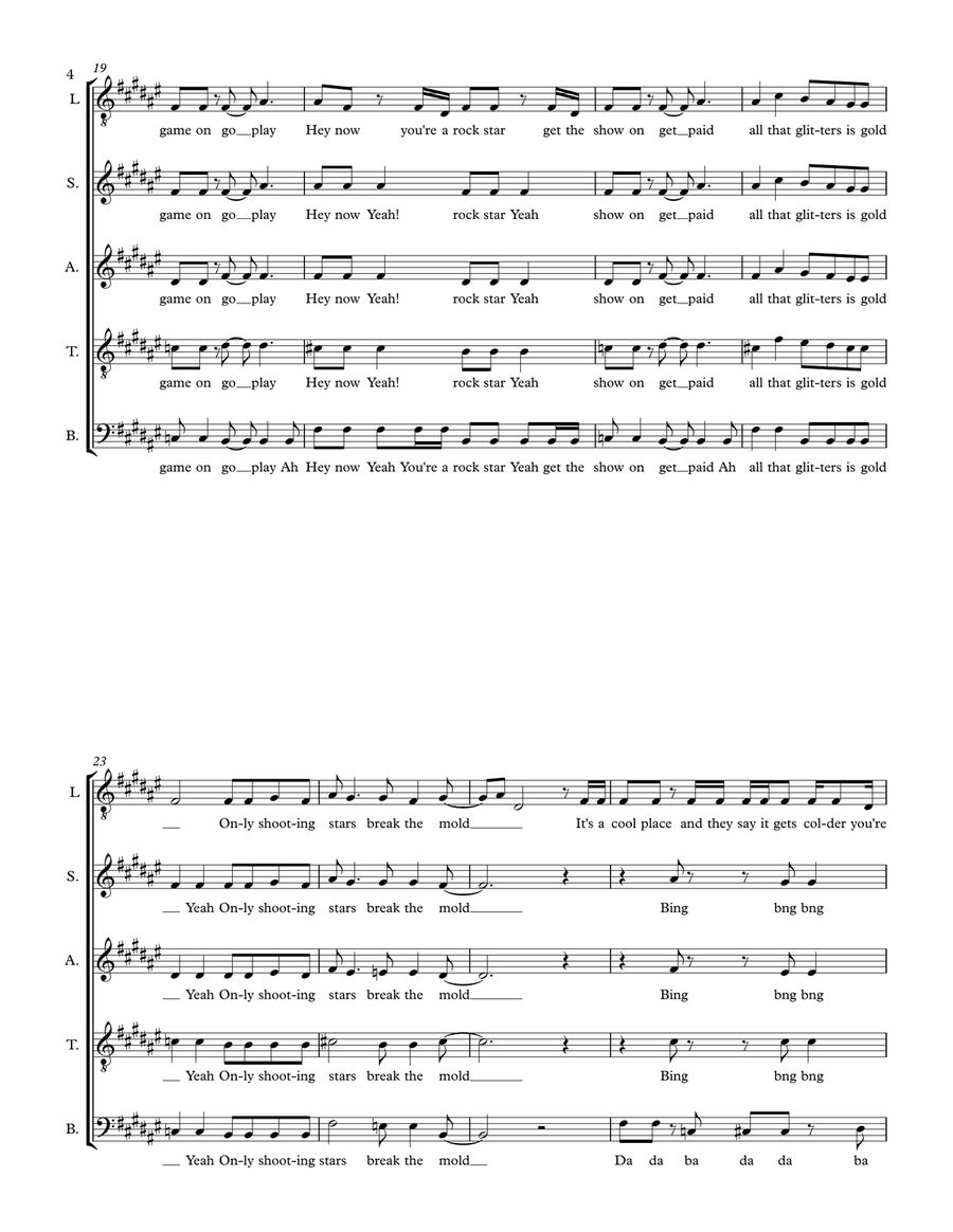 All Star All Star 4-Part scores gallery preview page 4