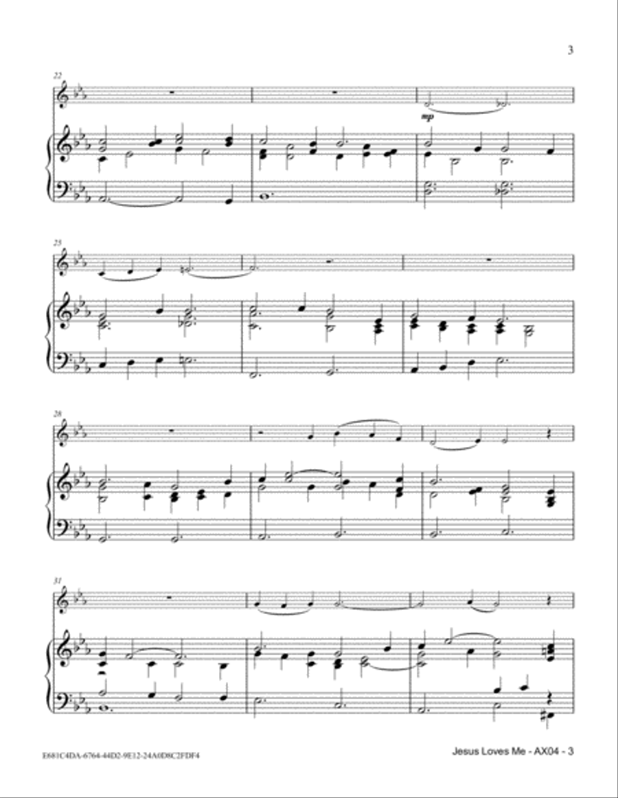 Jesus Loves Me Alto Saxophone scores gallery preview page 3