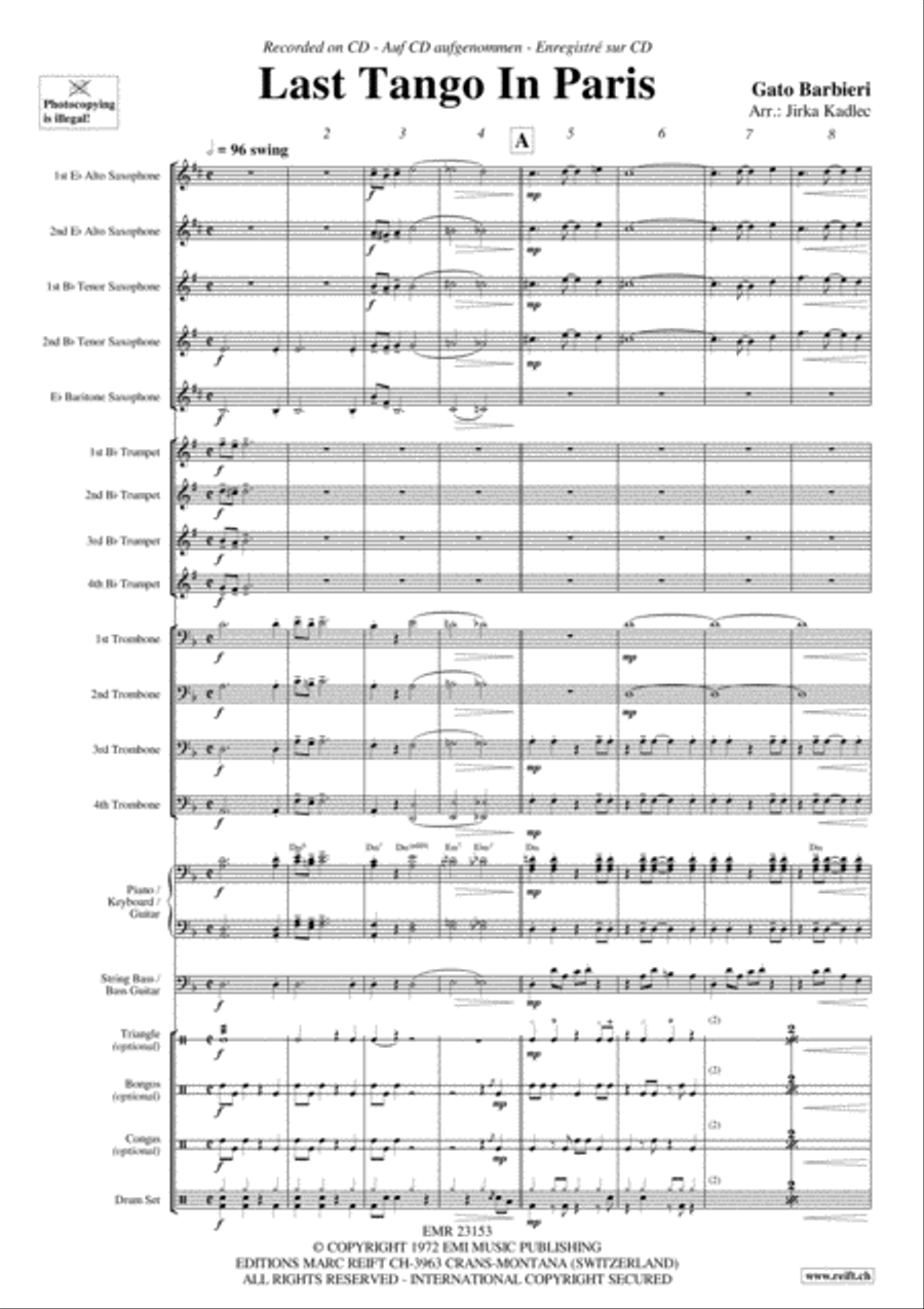 Last Tango In Paris Big Band scores gallery preview page 3