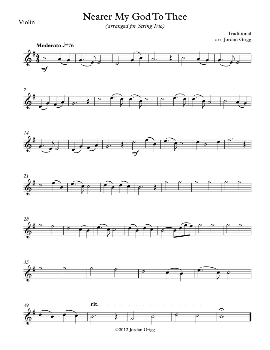 Nearer My God To Thee (arranged for String Trio) String Trio scores gallery preview page 3