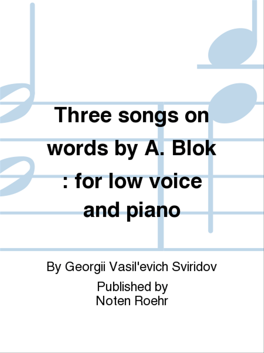 Tri pesni na slova A. Bloka Low Voice scores gallery preview page 1