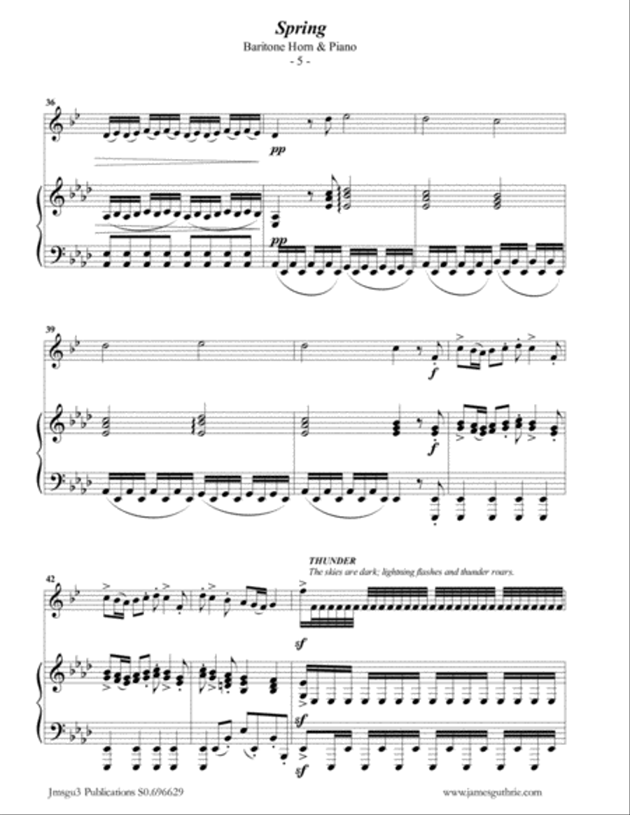 Vivaldi: The Four Seasons Complete for Baritone Horn & Piano Baritone Horn scores gallery preview page 5