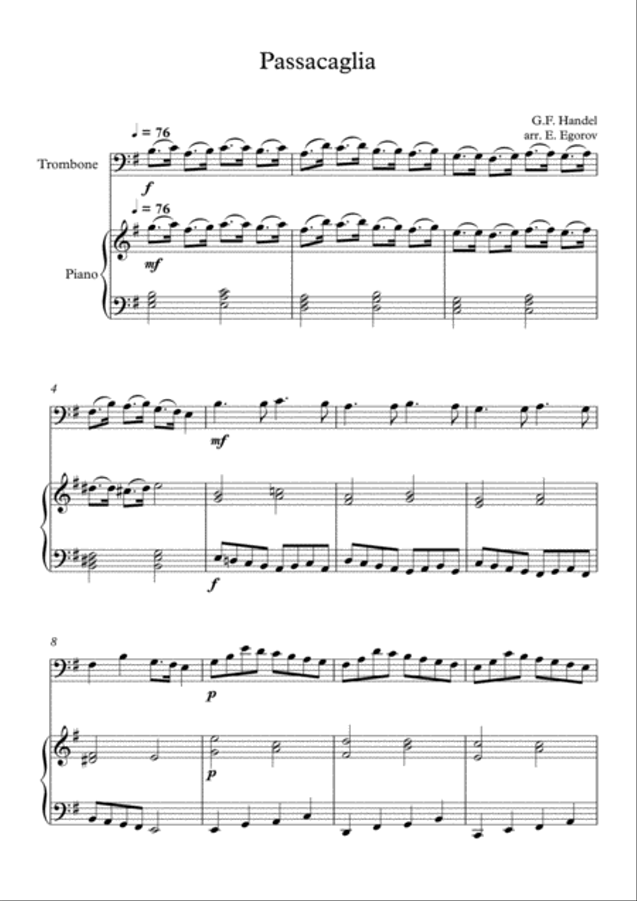 Handel passacaglia harp deals