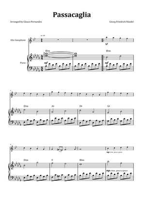 Passacaglia by Handel/Halvorsen - Alto Saxophone & Piano with Chord Notation