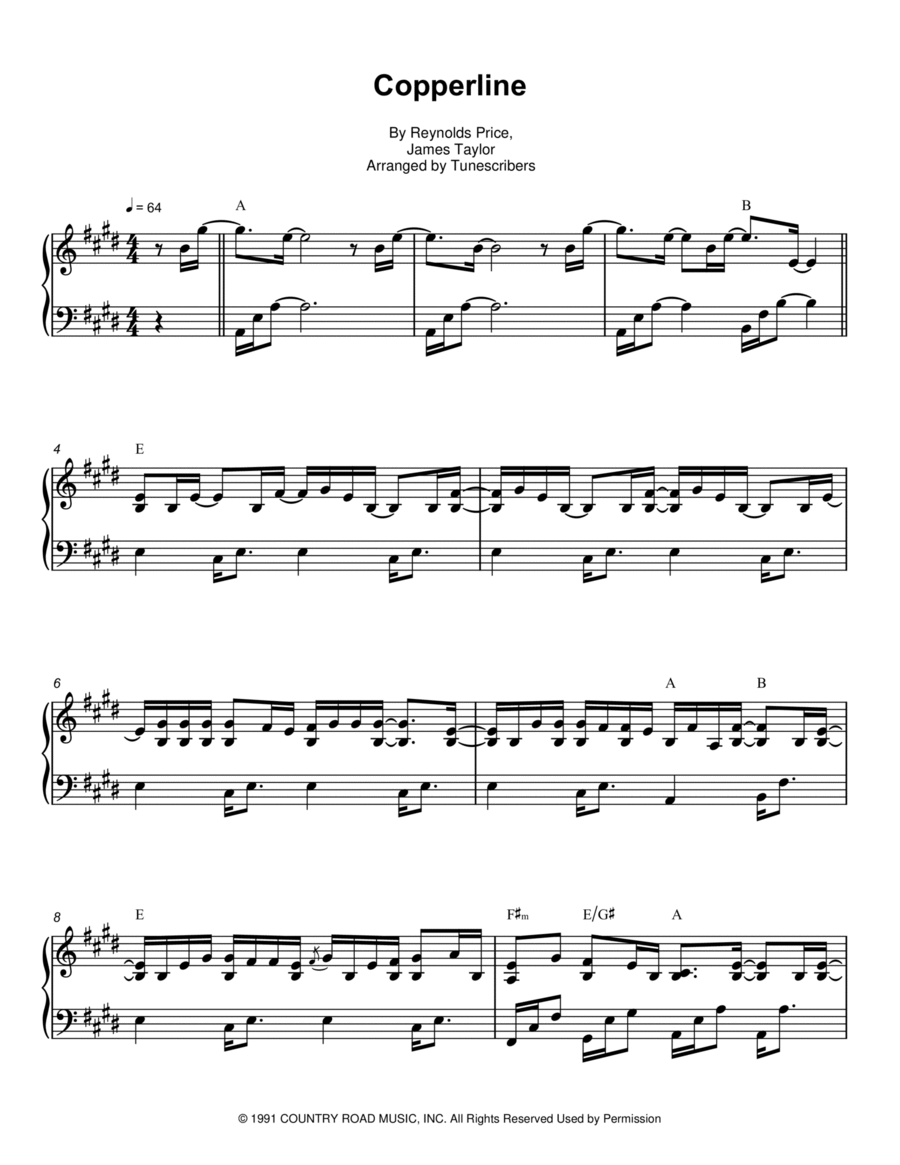 Copperline Piano Solo scores gallery preview page 1