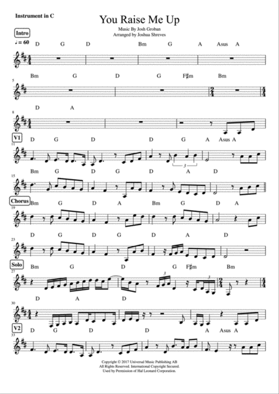 You Raise Me Up You Raise Me Up Small Ensemble scores gallery preview page 1