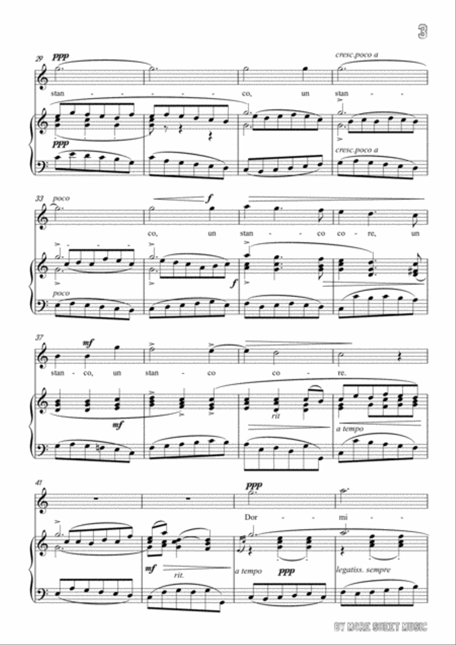 Bassani-Posate! Dormite! in C Major,for voice and piano