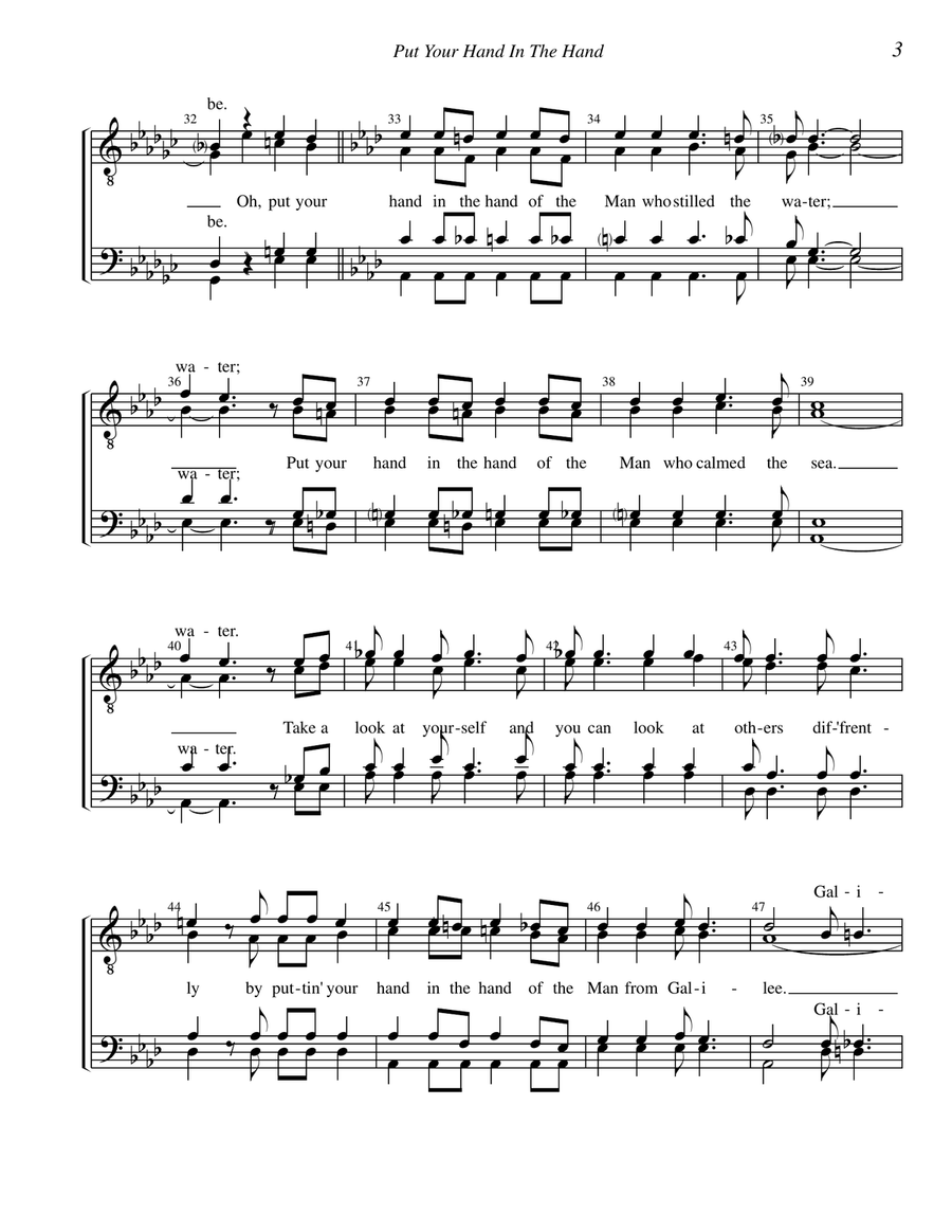 Put Your Hand In The Hand TTBB scores gallery preview page 3