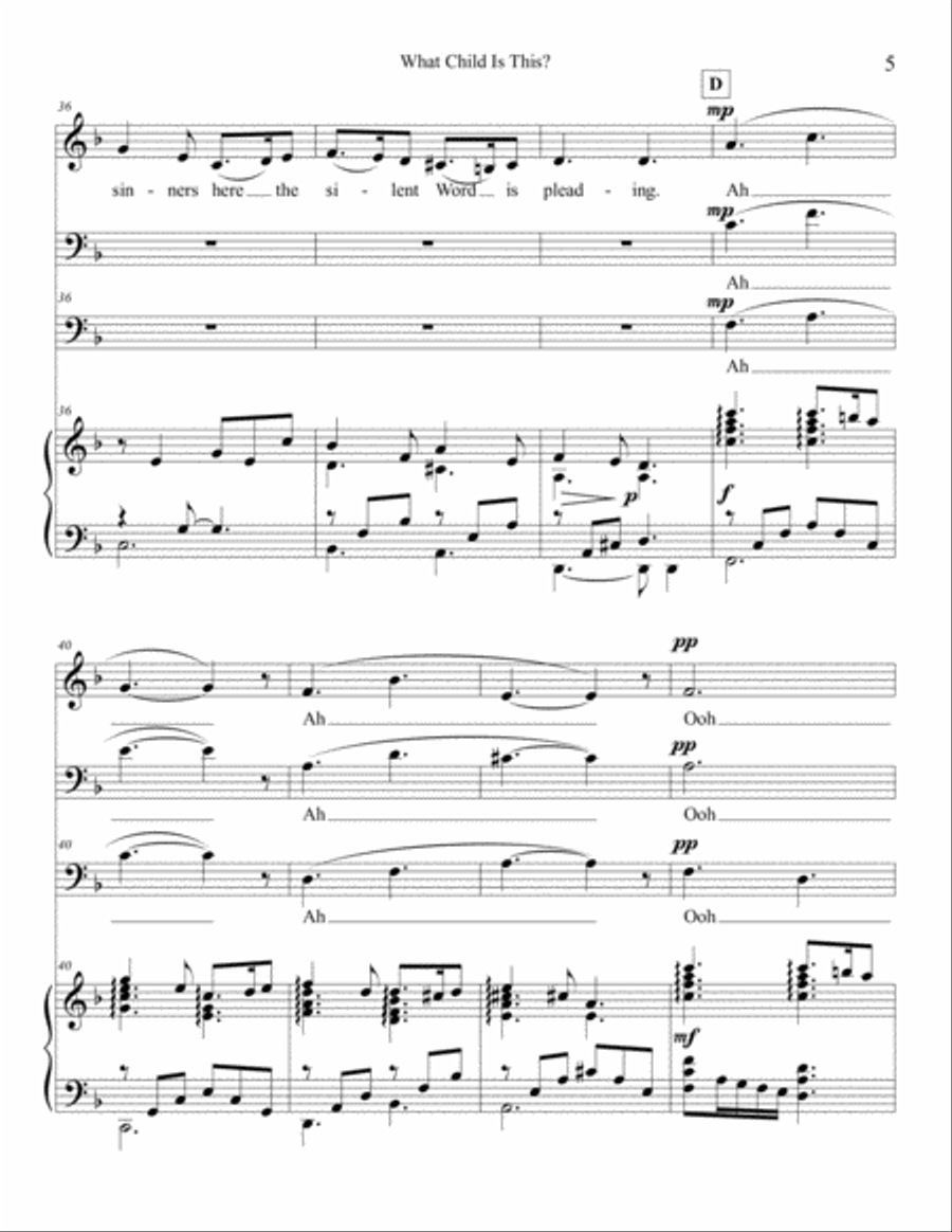What Child Is This? - SATB 4-Part scores gallery preview page 6