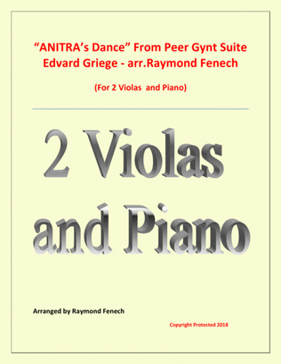 Book cover for Anitra's Dance - From Peer Gynt (2 Violas and Piano)