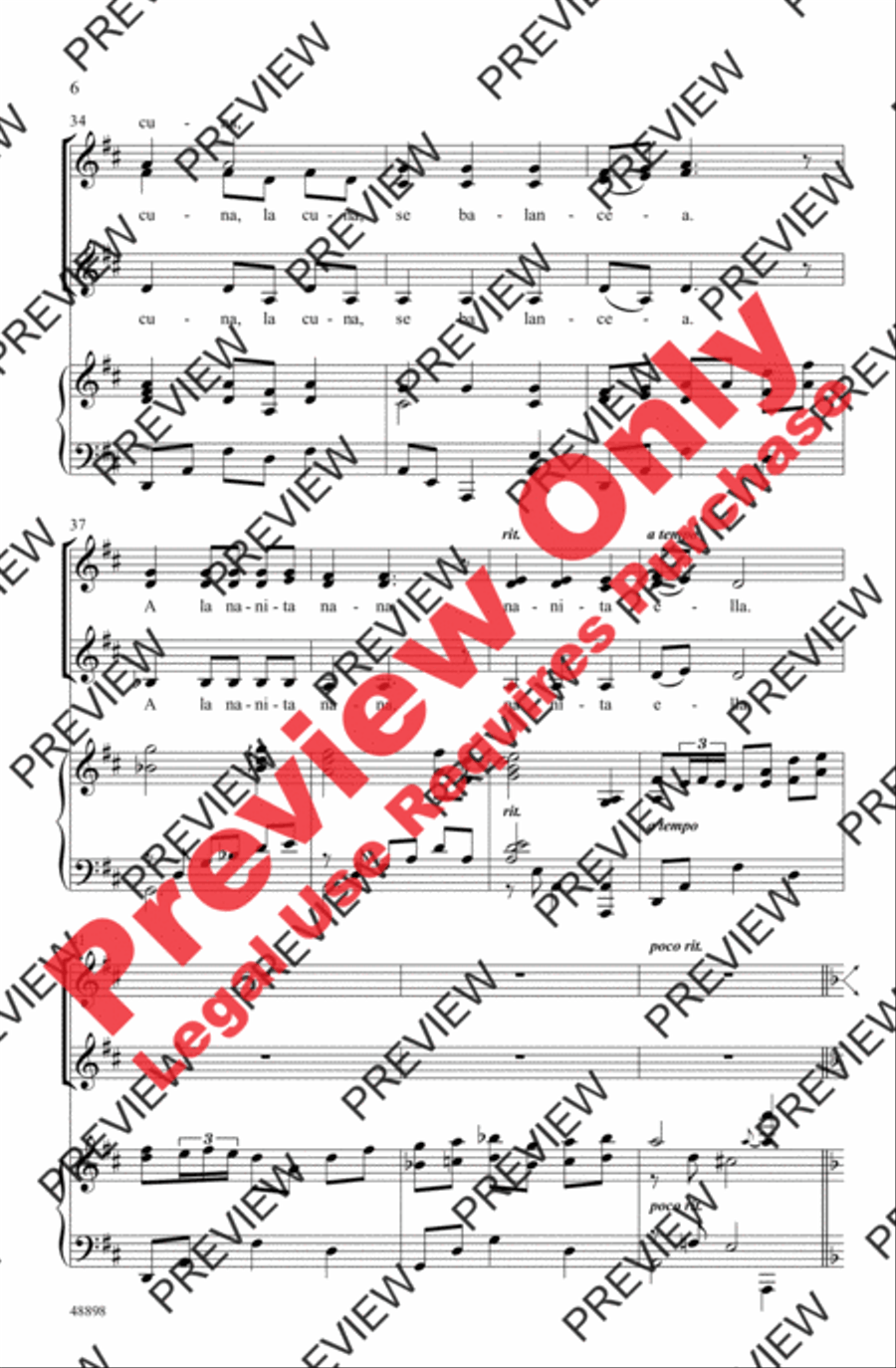 A La Nanita Nana A La Nanita Nana Women's Choir scores gallery preview page 6