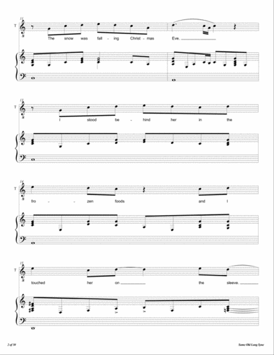 Same Old Lang Syne 4-Part scores gallery preview page 3