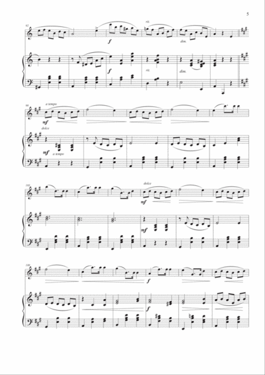Waltz Op. 69, No. 2 for Violin and Piano Violin Solo scores gallery preview page 5