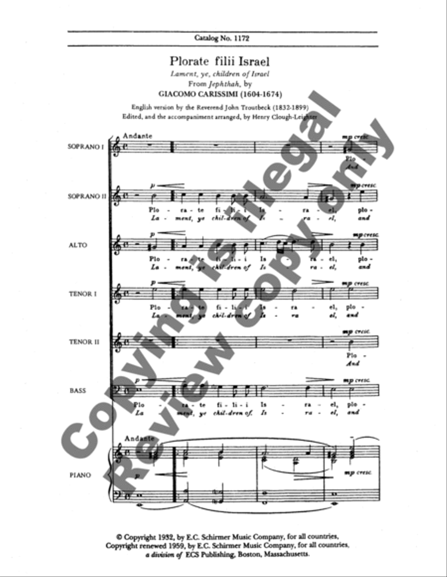 Jephtha: Plorate filii Israel (Lament, ye children of Israel) Choir scores gallery preview page 7