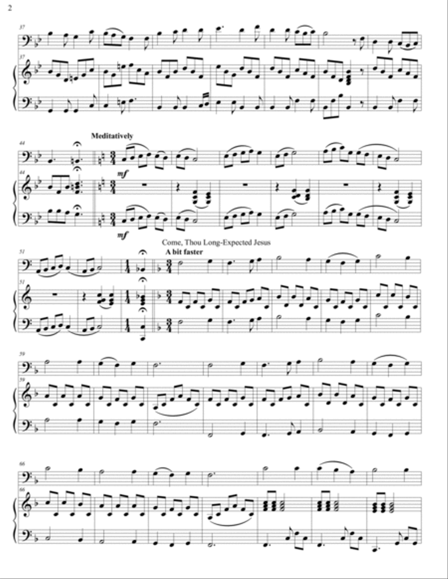 Advent Hymn Medley for Bassoon and Piano Bassoon Solo scores gallery preview page 2