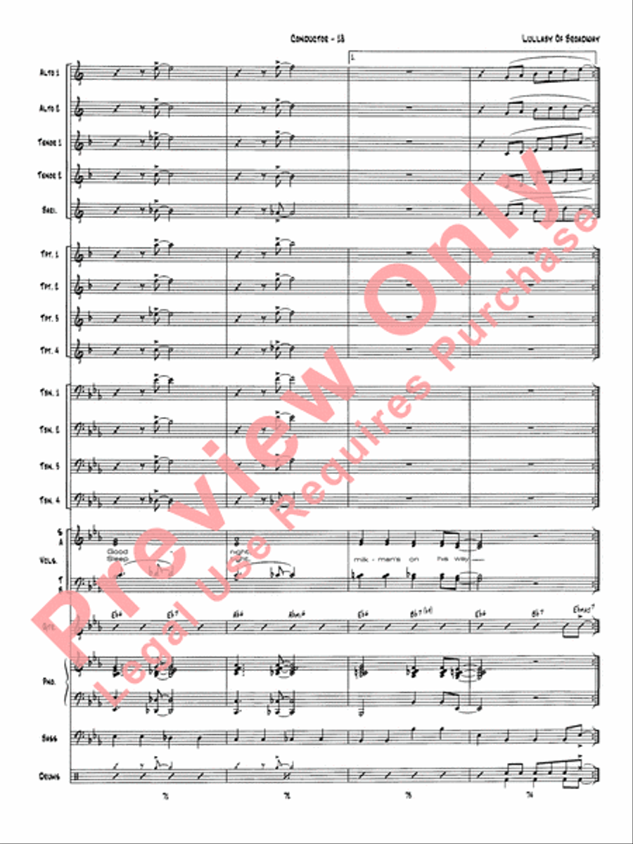 Lullaby of Broadway Jazz Ensemble scores gallery preview page 21
