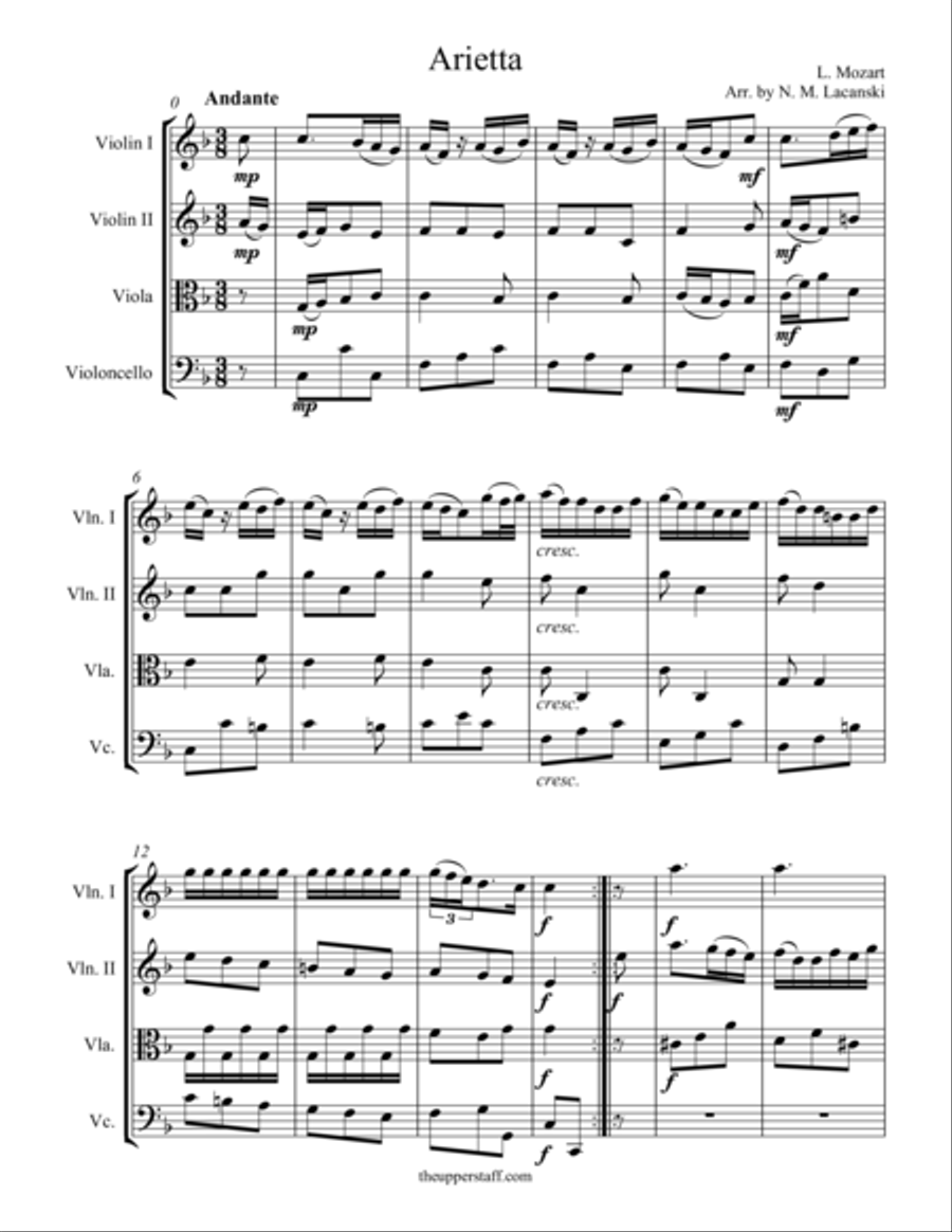 Arietta String Quartet scores gallery preview page 1