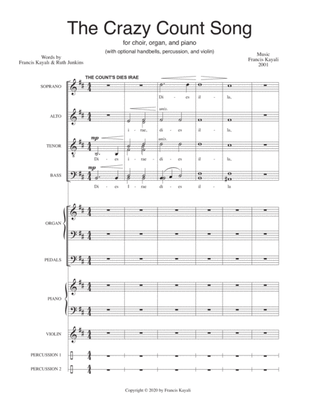 The Crazy Count Song (Full Score) • SATB choir, organ, piano (+ optional perc., violin, handbells)