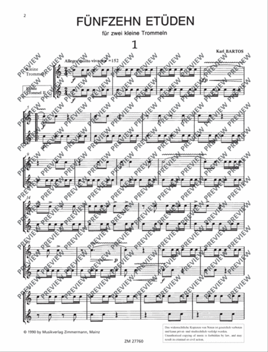 Fifteen Études Snare Drum scores gallery preview page 3