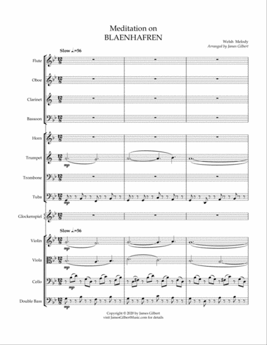 Meditation on BLAENHAFREN Full Orchestra scores gallery preview page 5