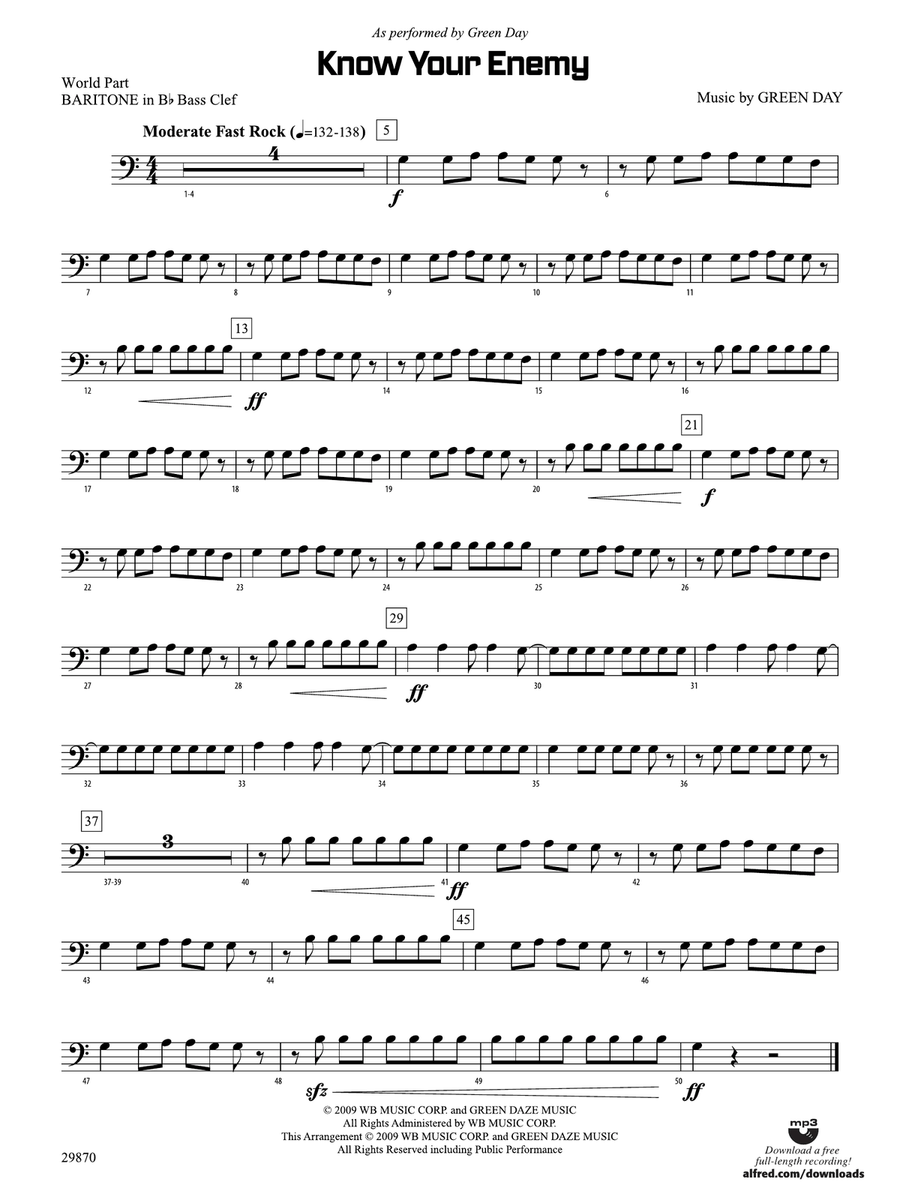 Know Your Enemy: (World Part) B-flat Baritone B.C.