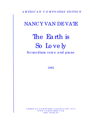 [Van de Vate] The Earth is So Lovely