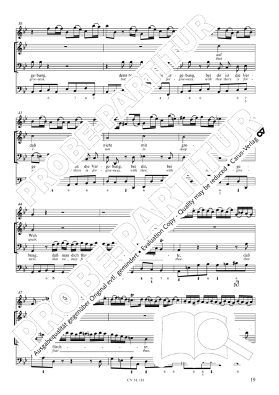 Form the deep, Lord, cried I, Lord, to Thee (Aus der Tiefe rufe ich, Herr, zu dir) 4-Part scores gallery preview page 20
