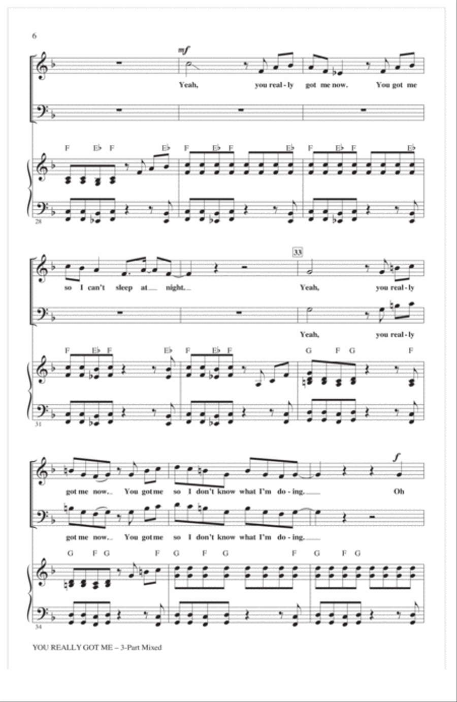 You Really Got Me (arr. Mac Huff) 3-Part scores gallery preview page 4