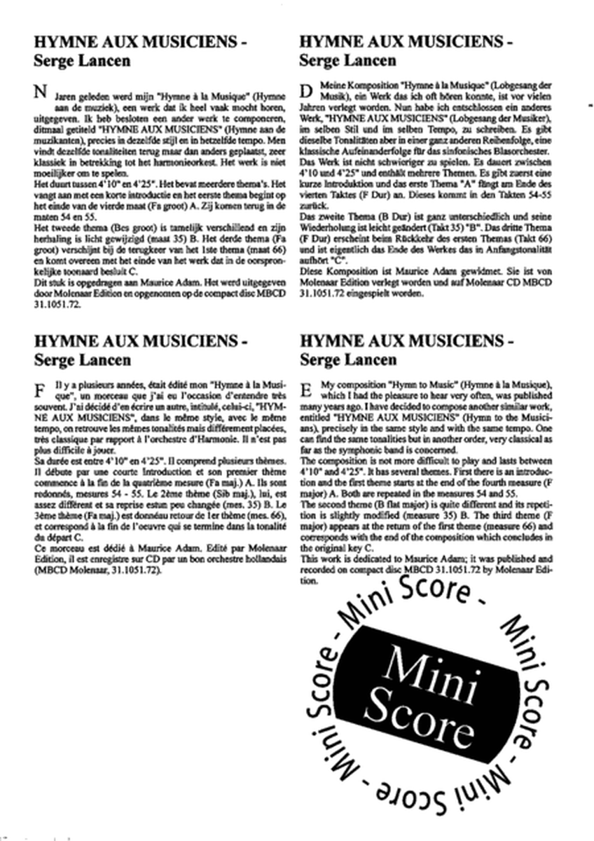 Hymne aux Musiciens image number null