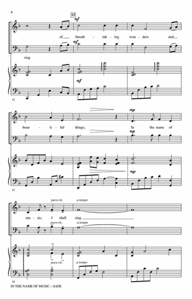 In the Name of Music by Victor C Johnson Choir - Sheet Music
