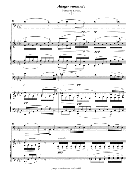 Beethoven: Adagio from Sonata Pathetique for Trombone & Piano image number null