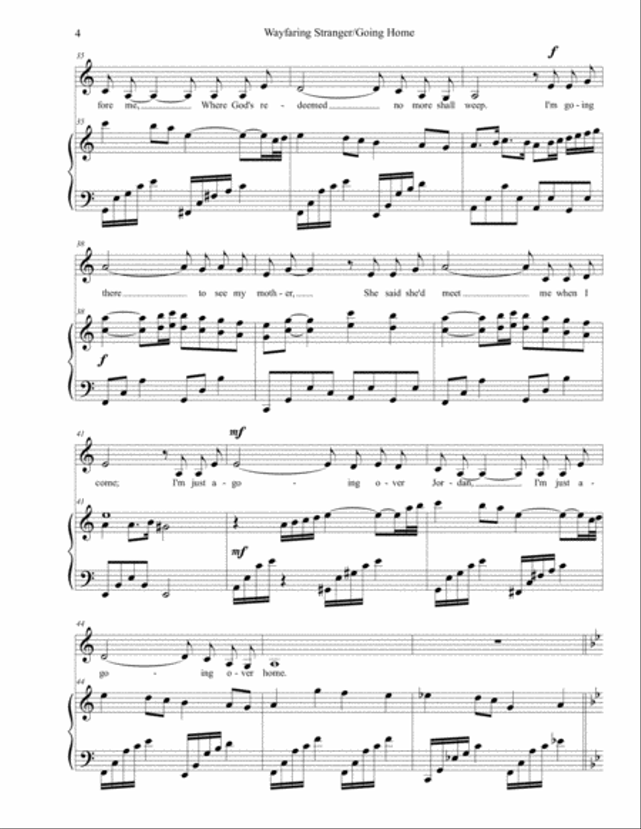 Wayfaring Stranger/Going Home Medley Low Voice scores gallery preview page 6