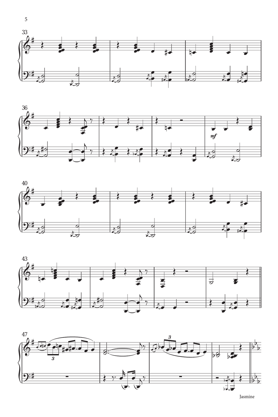 Jasmine Piano Duet scores gallery preview page 5