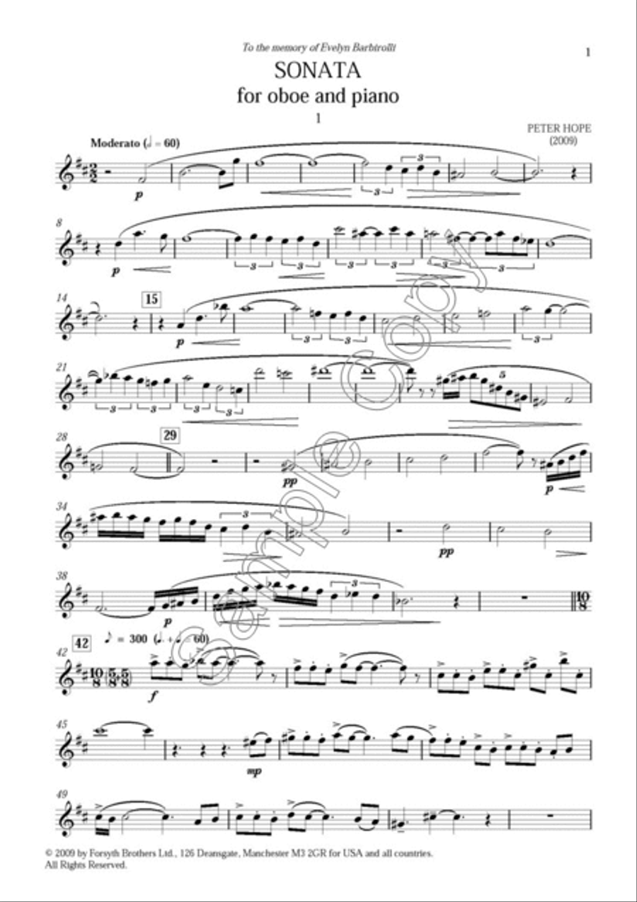 Sonata for Oboe and Piano Piano Accompaniment scores gallery preview page 2