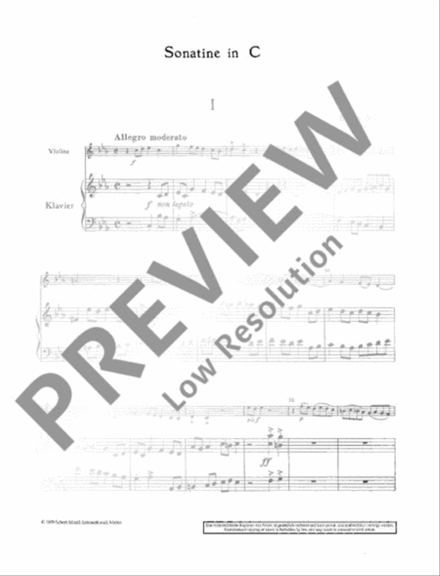 Sonatina in C Major Violin Solo scores gallery preview page 4