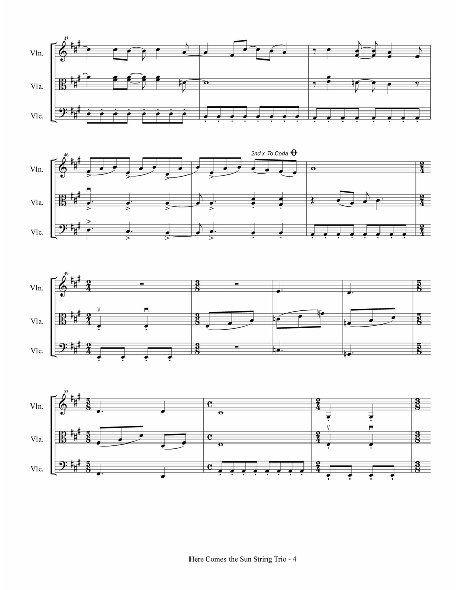 Here Comes The Sun String Trio scores gallery preview page 5