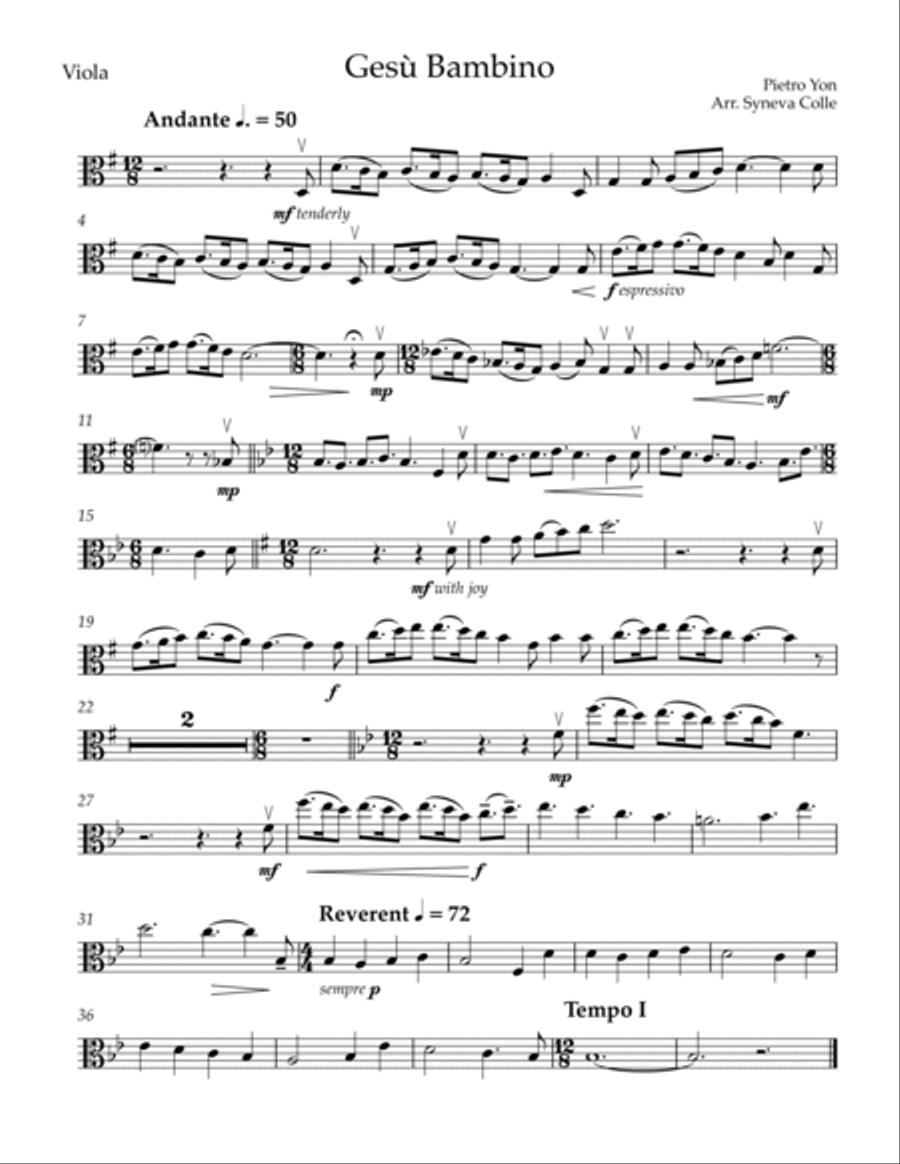 Gesù Bambino Gesù Bambino Viola scores gallery preview page 2